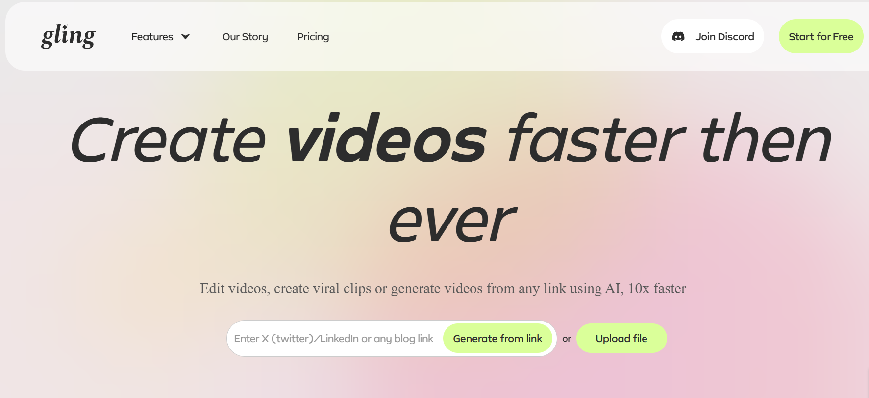 Gling AI Video Editor
