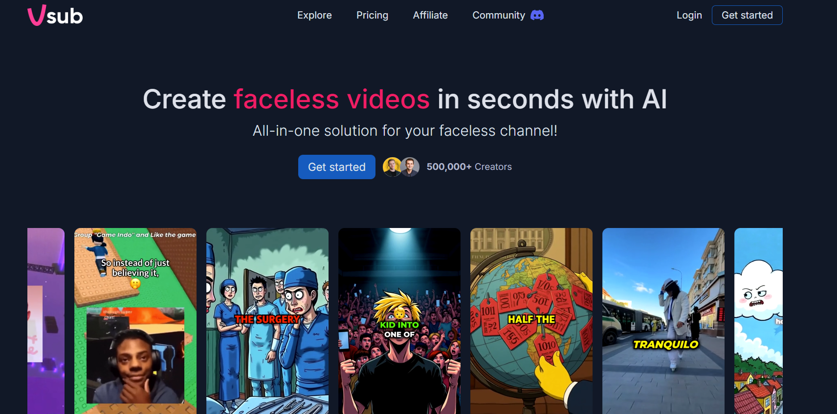 Vsub Faceless Videos
